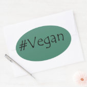 Sticker Ovale #Vegan (Enveloppe)