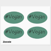 Sticker Ovale #Vegan (Feuille)
