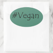 Sticker Ovale #Vegan (Sac)
