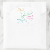 Sticker Ovale Vegan & happy lifestyle (Sac)