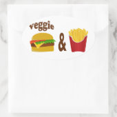 Sticker Ovale Veggie Burger et Fries (Sac)