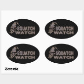 Sticker Ovale Veille de squatch - Visage de Cool Sasquatch (Feuille)