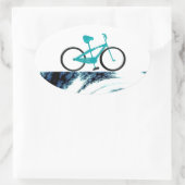 Sticker Ovale Vélo bleu Aqua (Sac)