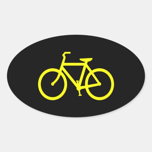 Sticker Ovale Vélo jaune (Devant)