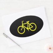 Sticker Ovale Vélo jaune (Enveloppe)