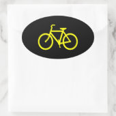 Sticker Ovale Vélo jaune (Sac)