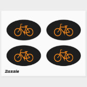 Sticker Ovale Vélo Orange (Feuille)