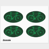 Sticker Ovale vélo vert . cool vélo (Feuille)