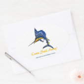 STICKER OVALE VENEZ VOILE ! (Enveloppe)