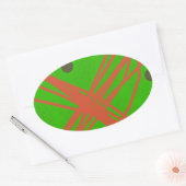 Sticker Ovale verdure art abstrait (Enveloppe)