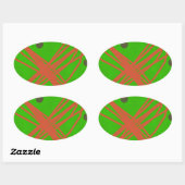 Sticker Ovale verdure art abstrait (Feuille)