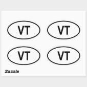 Sticker Ovale Vermont "VT" (Feuille)