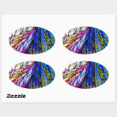 Sticker Ovale Verre, Tiffany - Style, (Feuille)