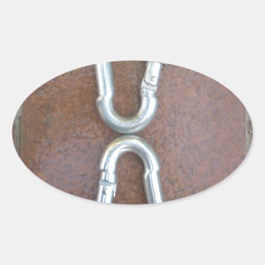 Sticker Ovale Verrouillage : Conception de serrure de carabiner  (Devant)