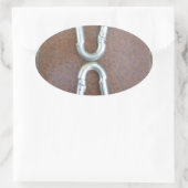 Sticker Ovale Verrouillage : Conception de serrure de carabiner  (Sac)