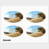 Sticker Ovale Versets bibliques Citation Inspirationnelle Psaume (Feuille)