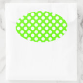 Sticker Ovale Vert citron et pois blancs (Sac)