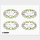 Sticker Ovale Vert doux et Pois (Feuille)