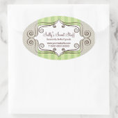 Sticker Ovale Vert doux et Pois (Sac)