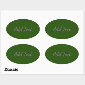 Sticker Ovale Vert foncé (Feuille)