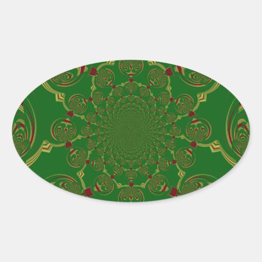 Sticker Ovale Vert vintage (Devant)