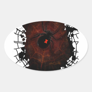 Sticker Ovale Veuve noire (conception de signature)