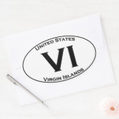 Sticker Ovale VI - Iles Vierges Euro Style Acronyme Ovale Logo (Enveloppe)