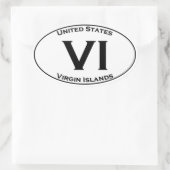 Sticker Ovale VI - Iles Vierges Euro Style Acronyme Ovale Logo (Sac)