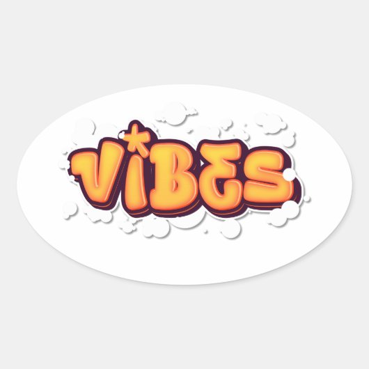 Sticker Ovale Vibes  (Devant)