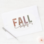 Sticker Ovale Vibes d'automne arc-en-ciel (Enveloppe)