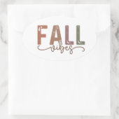 Sticker Ovale Vibes d'automne arc-en-ciel (Sac)