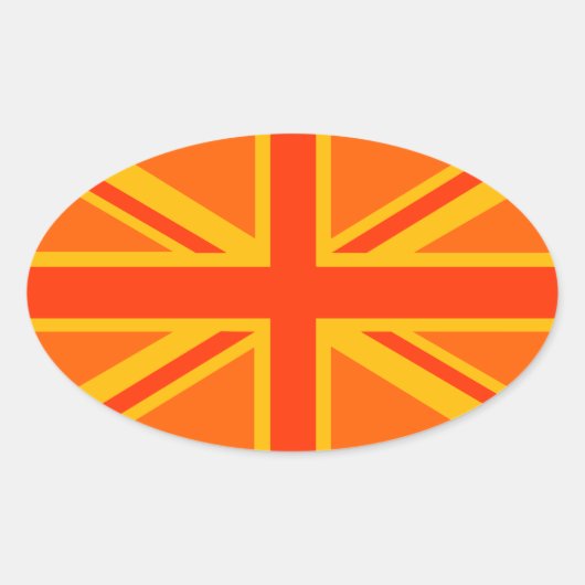 Sticker Ovale Vibrant Union Jack drapeau britannique (Devant)