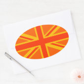 Sticker Ovale Vibrant Union Jack drapeau britannique (Enveloppe)