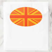 Sticker Ovale Vibrant Union Jack drapeau britannique (Sac)