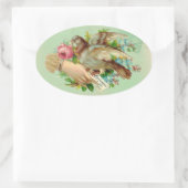 Sticker Ovale Victorian Valentine Bird et rose (Sac)