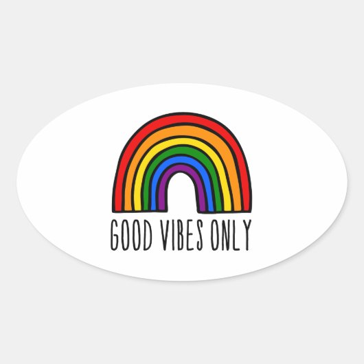 Sticker Ovale Vidéos Rainbow (Devant)