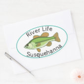 Sticker Ovale Vie de la rivière Basse à grande bouche - Susqueha (Enveloppe)