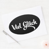Sticker Ovale Viel Glück | Bonne chance Langue Allemande (Enveloppe)