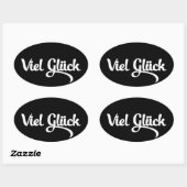 Sticker Ovale Viel Glück | Bonne chance Langue Allemande (Feuille)