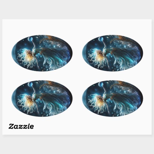 Sticker Ovale Vierge (Feuille)