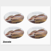 Sticker Ovale Vieux livres avec des lunettes (Feuille)