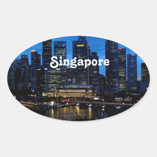 Sticker Ovale Ville de Singapour (Devant)