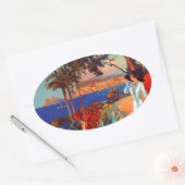 Sticker Ovale Vintage Antibes Côte d'Azur (Enveloppe)