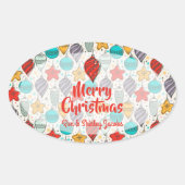 Sticker Ovale Vintage Arbre de Noël (Devant)