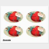 Sticker Ovale Vintage Big Red (Feuille)