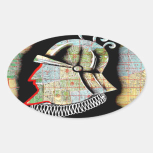 Sticker Ovale Vintage Chili Santiago Voyage