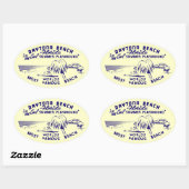 Sticker Ovale Vintage Daytona Beach (Feuille)