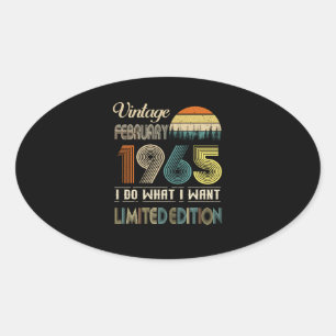 Sticker Ovale Vintage février 1965 Je fais ce que je veux Limité