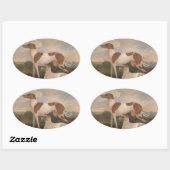 Sticker Ovale Vintage Greyhounds (Feuille)