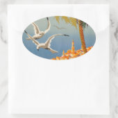 Sticker Ovale Vintage Menton CoTe D'azur (Sac)